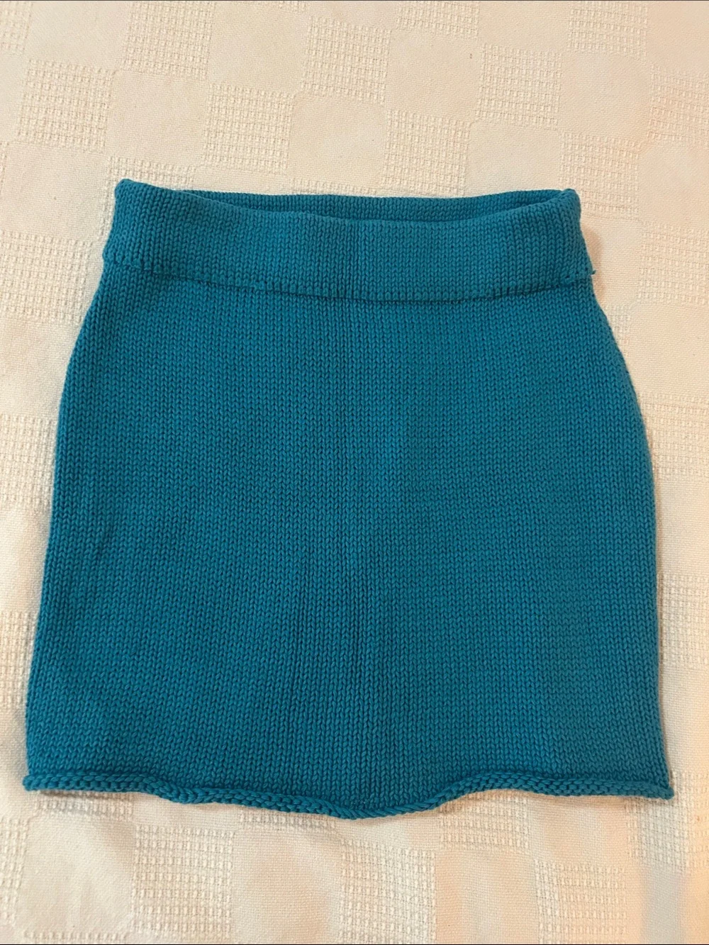 BELLE  Teal Knit Mini Skirt SIZE MEDIUM